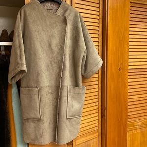 Asos zara style polo garage oversize suede coat